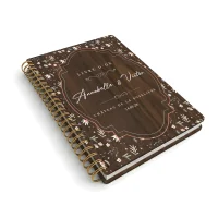 Livre d'or de mariage carnet en bois personnalisé - En noyer - Liberty