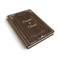 Livre d'or de mariage carnet en bois personnalisé - En noyer - Pergolesa
