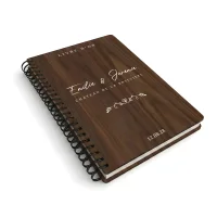 Livre d'or de mariage carnet en bois personnalisé - En noyer - Venise