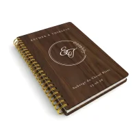 Livre d'or de mariage carnet en bois personnalisé - En noyer - Versailles