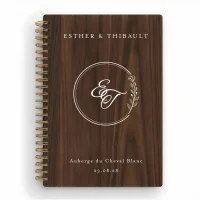 Livre d'or de mariage carnet en bois personnalisé - En noyer - Versailles