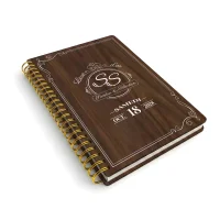 Livre d'or de mariage carnet en bois personnalisé - En noyer - Victoria
