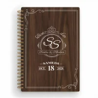 Livre d'or de mariage carnet en bois personnalisé - En noyer - Victoria