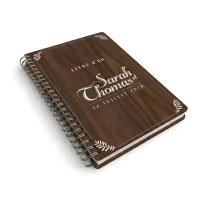 Livre d'or de mariage carnet en bois personnalisé - En noyer - Vintage