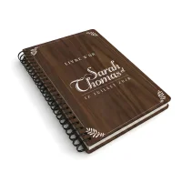 Livre d'or de mariage carnet en bois personnalisé - En noyer - Vintage