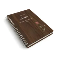 Livre d'or d'anniversaire carnet - Noyer - Cosmos rouge