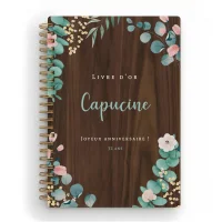 Livre d'or d'anniversaire carnet - Noyer - Eucalyptus