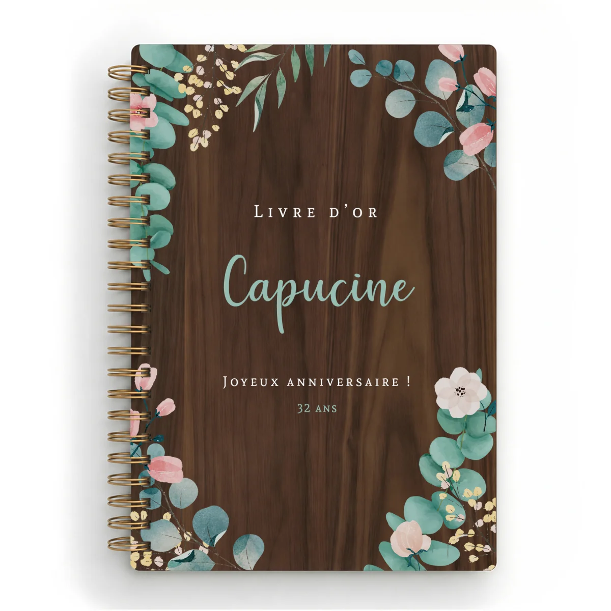 Livre d'or d'anniversaire carnet - Noyer - Eucalyptus