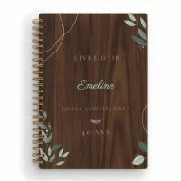 Livre d'or d'anniversaire carnet - Noyer - Naturel