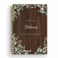 Livre d'or d'anniversaire carnet - Noyer - Verdoyance