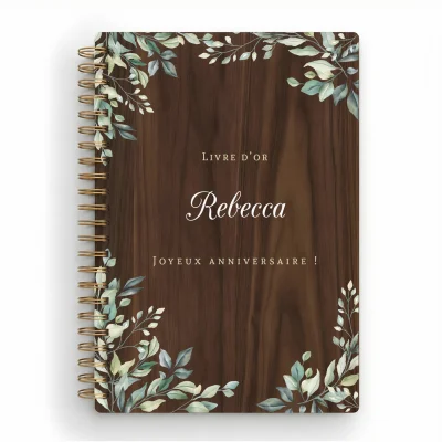 Livre d'or d'anniversaire carnet - Noyer - Verdoyance